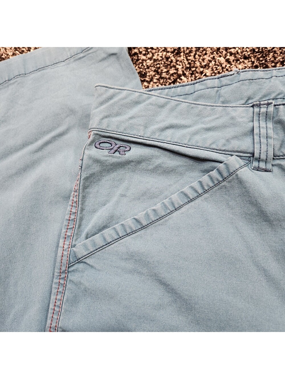 Outdoor Research Wadi Rum Climbing Pants Men 34x32 Teal Blue Plaid Pocket Lining - Picture 15 of 15